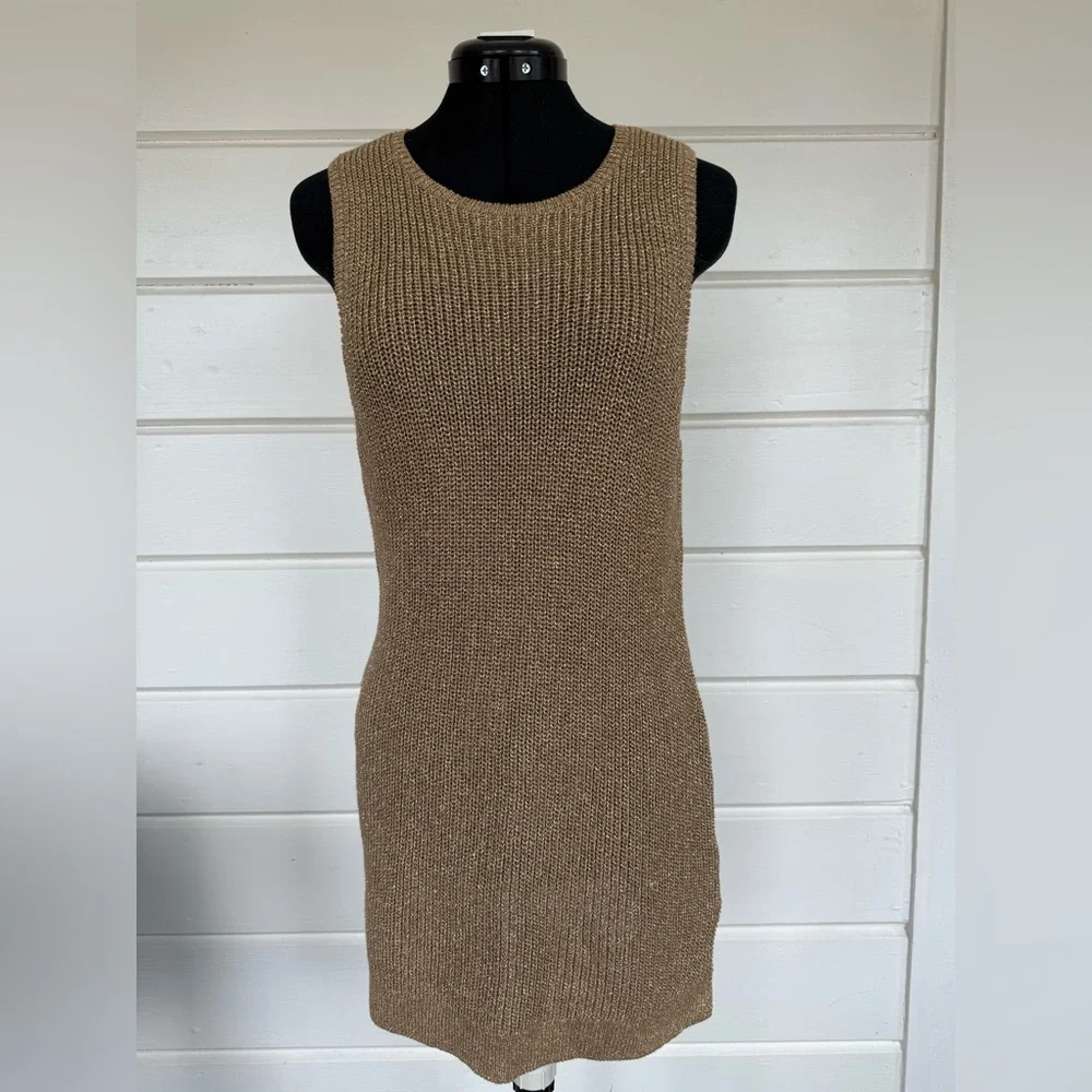 Ralph Lauren Metallic Gold Knit Top/Dress - Picture 1 of 6